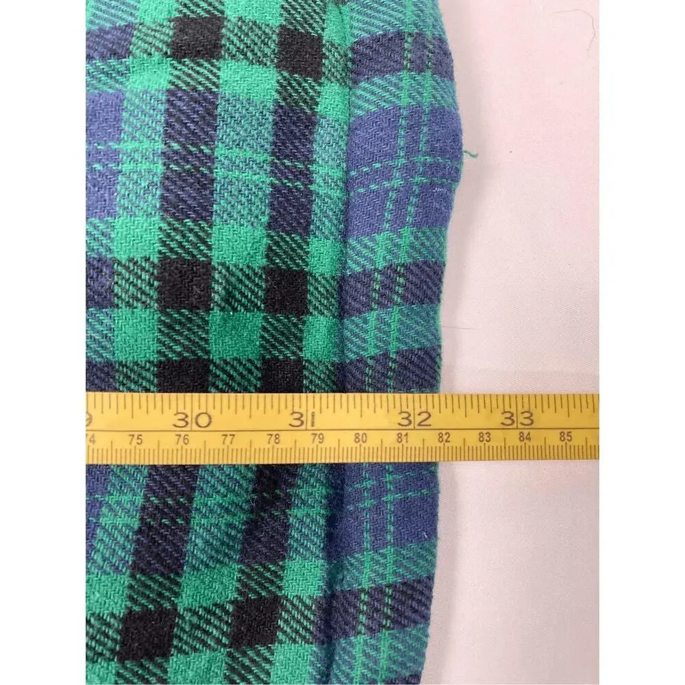 Telluride Clothing Company Green Blue Plaid Flannel Button-Front‎ Shacket M